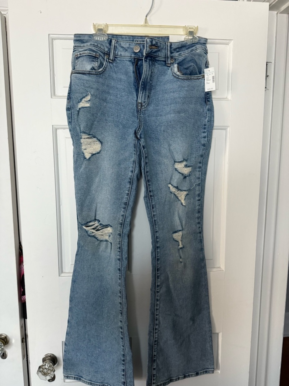 Maurice’s Women's Distressed Flared Jeans - Light Blue